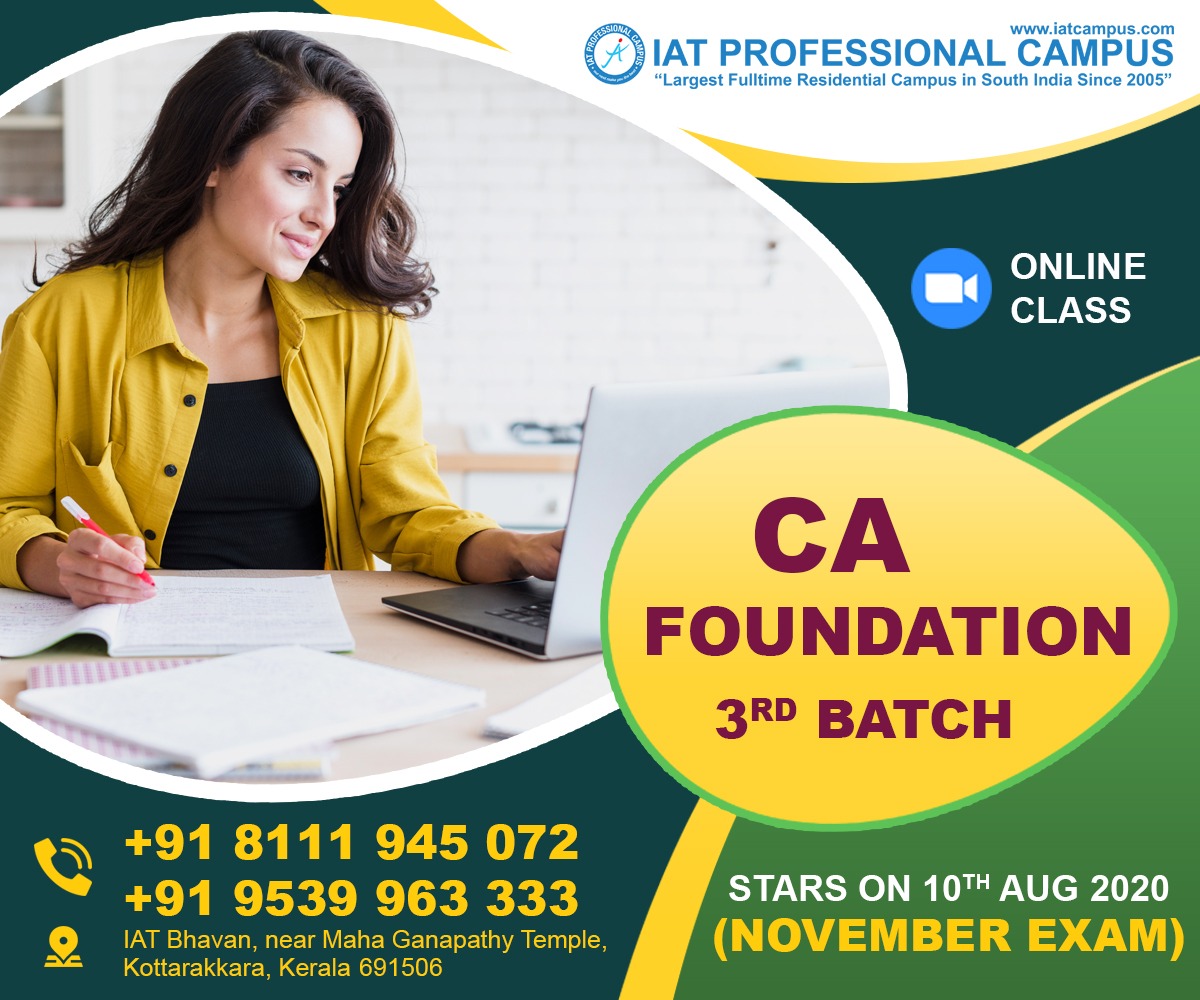 You are currently viewing CA Foundation 3rd Batch – Online Class