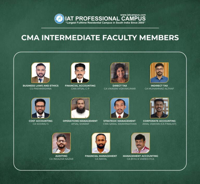 CMA Intermediate Batch 2023 Faculties